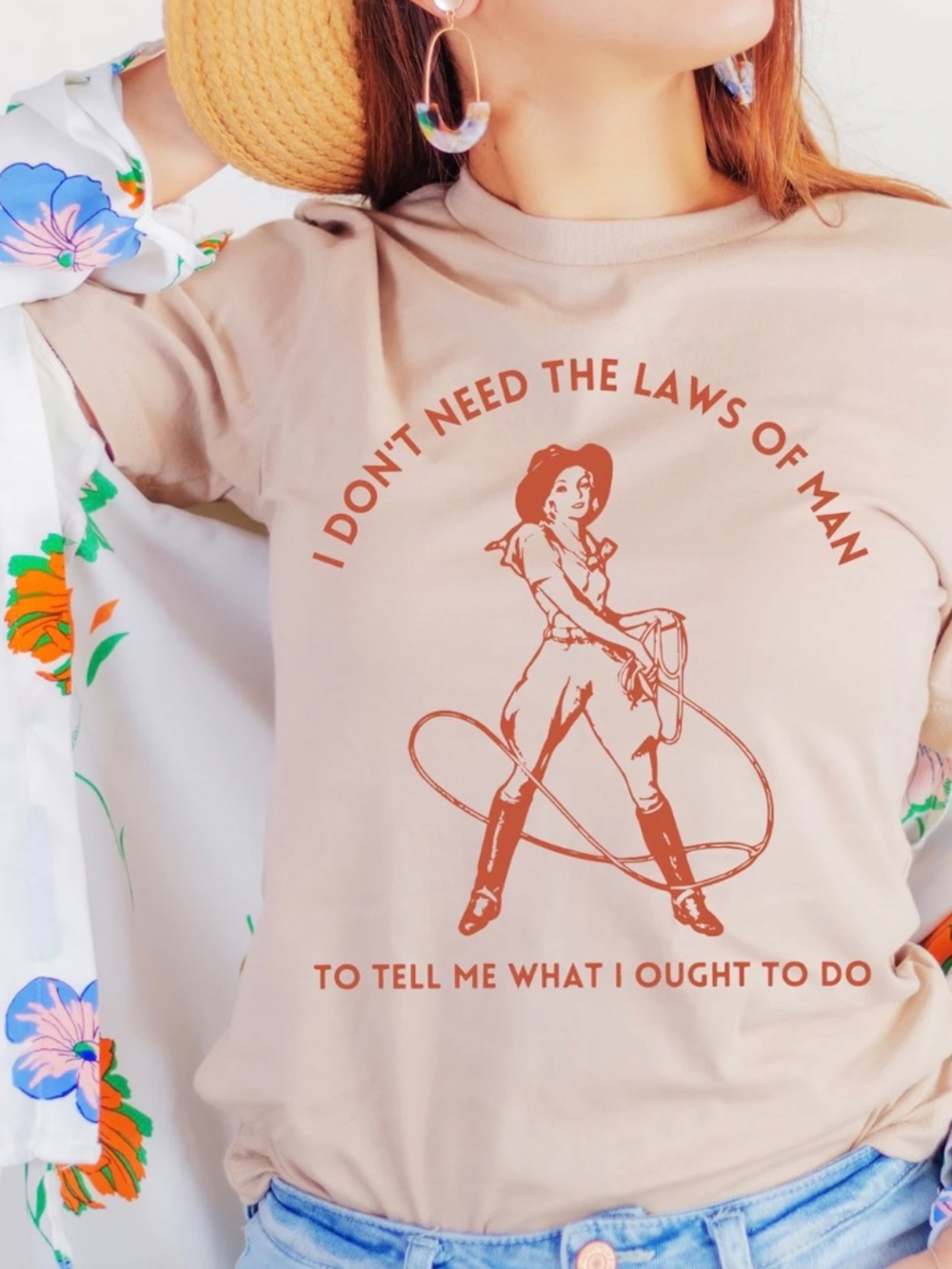 Tyler Childers Graphic T-shirt Pink/Peach Small